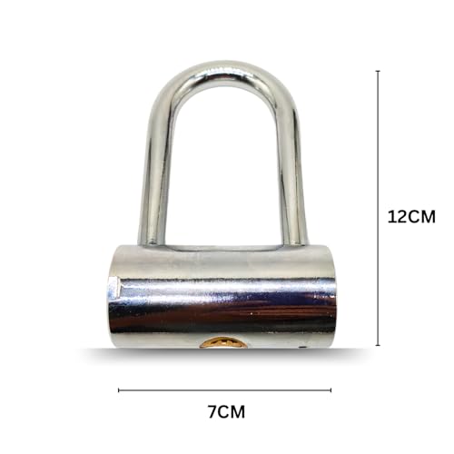 Image of Heavy Duty Keyed Lock | Hardened Steel Shackle Lock | Anti-Rust Security for Gate, Warehouse & Outdoor Use (ALT-46 Silver (80MM))