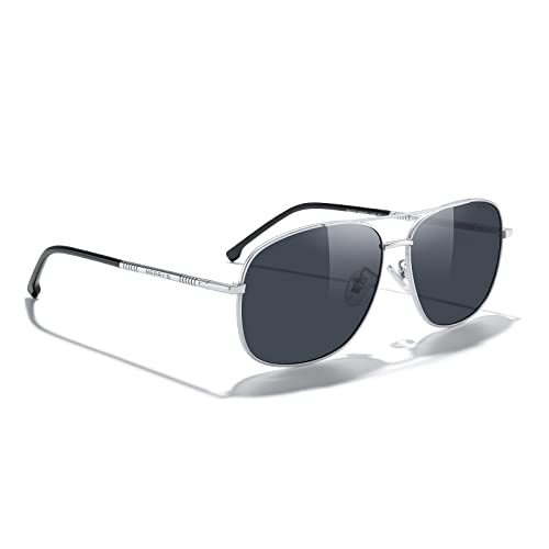 Image of MERRY'S Rectangular Polarized Sunglasses for Men Classic Driving Shades UV400 Protection