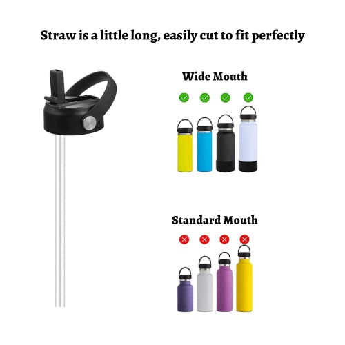 Image of Hydro Flask Replacement Straws Wide Mouth, 6 Pack with 2 Brushes 9.5 Inch