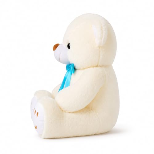Image of White Teddy 30cm | Ultra Soft Plush Stuffed Toy | Cute Hugging Pillow | Gift for Kids Boys Girls