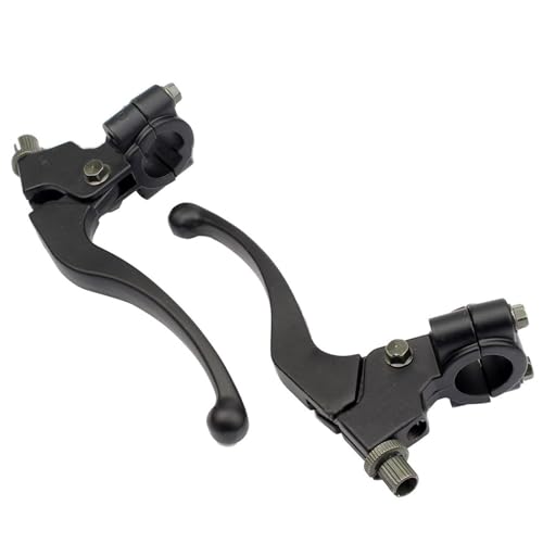 Tkxjry Lot de 2 Levier D'Embrayage De Moto, Levier de frein Moto, guidon Frein Folding, Loquet levier d'embrayage, Levier D'Embrayage Pliant En Aluminium, noir, pour 50 cc 125 cc Pit Dirt Bike