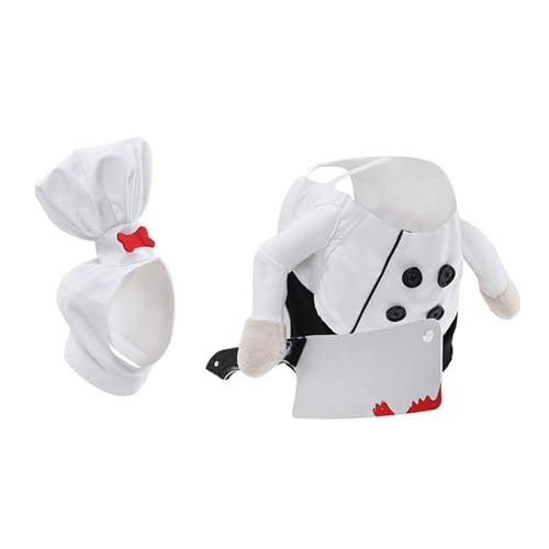 AMISENK Divertido disfraz para mascotas con temática de cocinero con cortador, fácil de llevar, disfraz de Halloween para gatos, perros, celebraciones festivas, disfraz de Halloween para mascotas