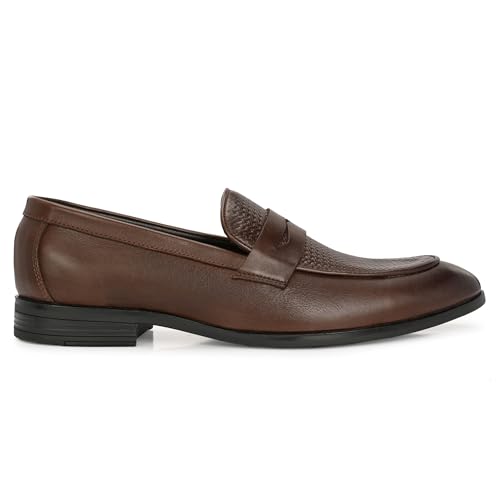 Image of Blue Leather by Centrino Genuine Leather Slip-On Men's Formal Shoe |Stylish with Soft Cushioned Insole |Trendy Non Lace-Up Design |Durable Leather with Anti-Skid Sole | Perfect for Formal Wear (3944)