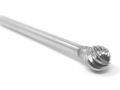 Punta de carburo bola 1/4" cabeza, 1/8" vástago miniatura 3