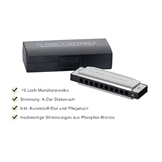 Classic Cantabile AHB-250 Alabama Blues Harmonica en La majeur - Les Beatles, Paul McCartney, John Lennon, RIngo Starr, George Harrison Classic Cantabile AHB-250 Alabama Blues Harmonica en La majeur – Image 2