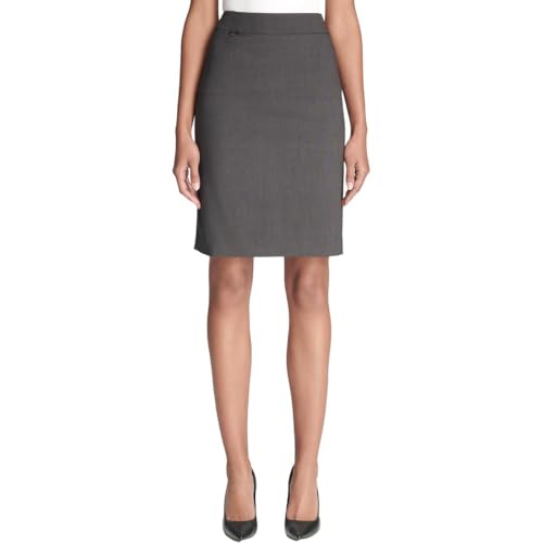 Calvin Klein Womens Heathered Lined Pencil Skirt Gray 6
