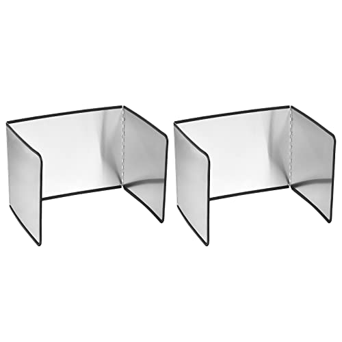 CASA -J Anti Oil Splatter Guard 2Pcs, 3 Sided Splatter Guard Stainless Steel Foldable Splatter Screen Suitable for Kitchen Cooking Stove - 15.7
