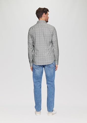 s.Oliver Herren Hemd – Slim Fit, Kentkragen, Langarm, All-Over-Print – Ansicht 6