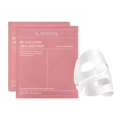 Image of KATHTHAI Bio-Collagen Real Deep Hydrating Overnight Face Mask, Korean Face Mask for Pigmentation Hydrogel Mask, Pore Minimizing, Elasticity Improvement, 34g (Pack Of 2)