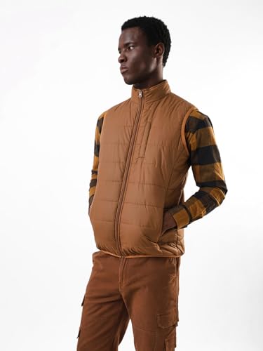 Image of Dennis Lingo Men Regular Fit Polyester Sleeveless Solid Jackets