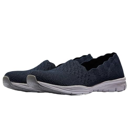 Image of Skechers Women's Seager Stat Scalloped Collar Engineered Skech-Knit Slip-on Classic Fit Loafer
