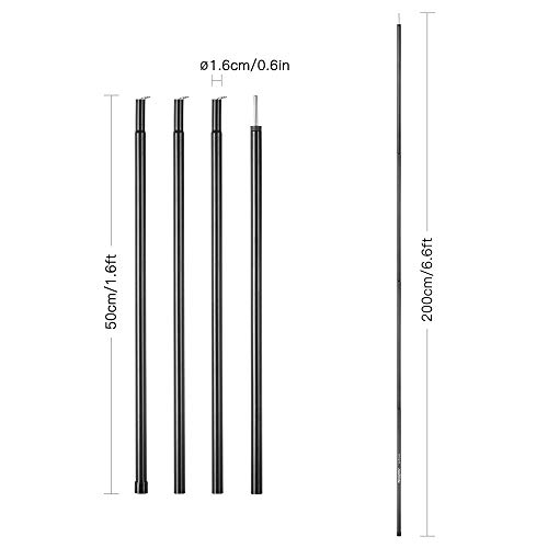 Tenda Canopy Rod, Andoer 2 PCS/Conjunto de varas de dossel para tendas externas Hastes de suporte pa