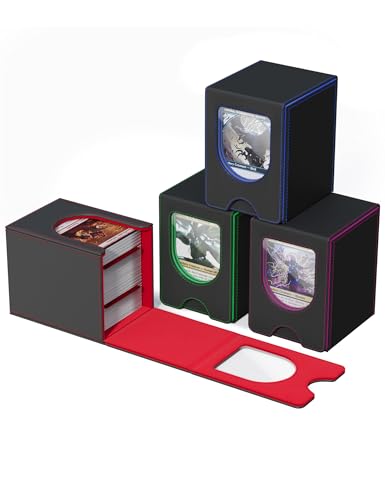 banloga 4 Pack Card Deck Box for MTG Commander, Card Case Holds 100+ Double-Sleeved Cards, Magic...
