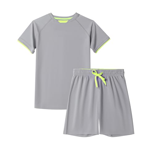 Image of DANI CHINS Boys Loose Athletic Short-Sleeve Shirt and Active Mesh Shorts Set