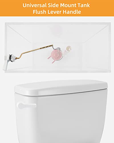Image of Hibbent Universal Metal Side Mount Toilet Handle Replacement Kit, White
