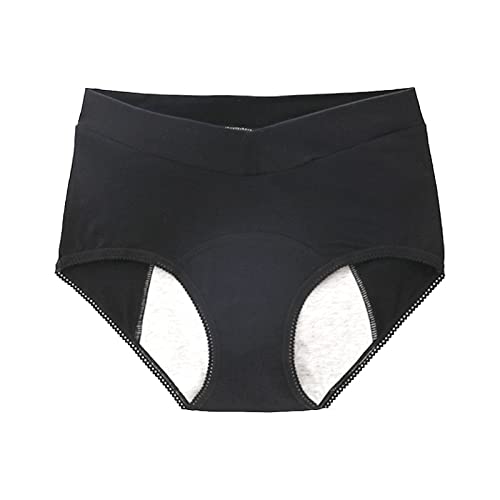 Bragas de Talle a de Fugas, Ropa Interior para Mujer, Bragas menstruales de algodón a de Fugas para la Noche Sujetador Postoperatorio Mama Body Shaper Mujer (Black, XXXXXL)