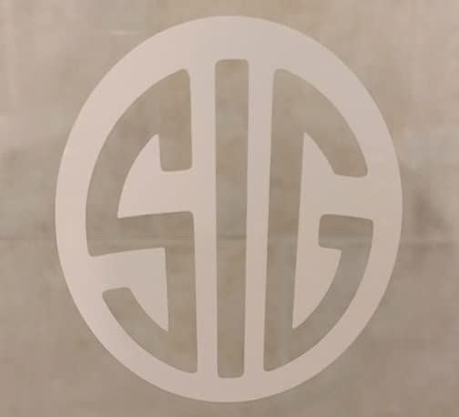 Image of SIG Decal - Multi Colors - (3 X 3 White & Clear) - Vinyl Car Bumper Sticker, Gun, Truck, Window, Motorcycle, Helmet, Bumper, Laptop