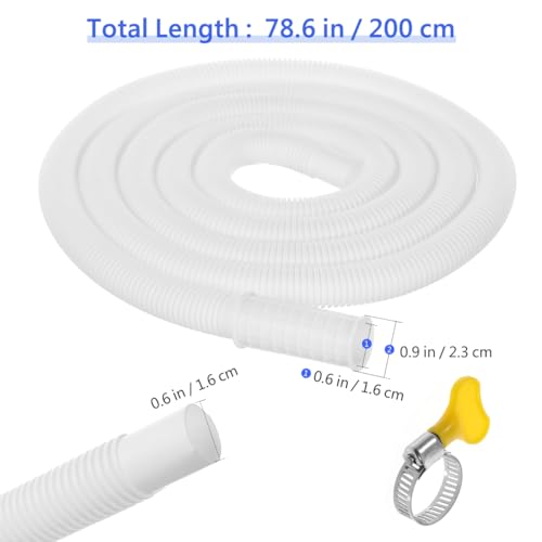 Image of Housoutil Air Conditioner Drain Flex Hose with Cuttable Rubber Adapter and Connect Clamp, Condensate Drain Line Hose for Air Conditioner System, Semi-automatic Washing Machine Portable Washing Machine