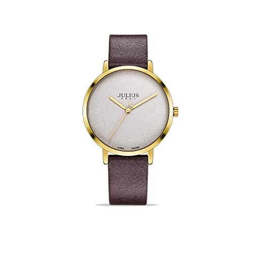 ALXDR Relojes para Mujer, Reloj De Cuarzo Impermeable para Dama, Esfera Grande, Reloj con Correa De Cuero,D