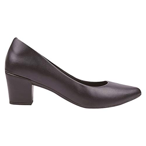 Sapatilha Feminina Scarpin Preto Fosco Bico Fino Eleganteria Tamanho:37;Cor:Preto Fosco