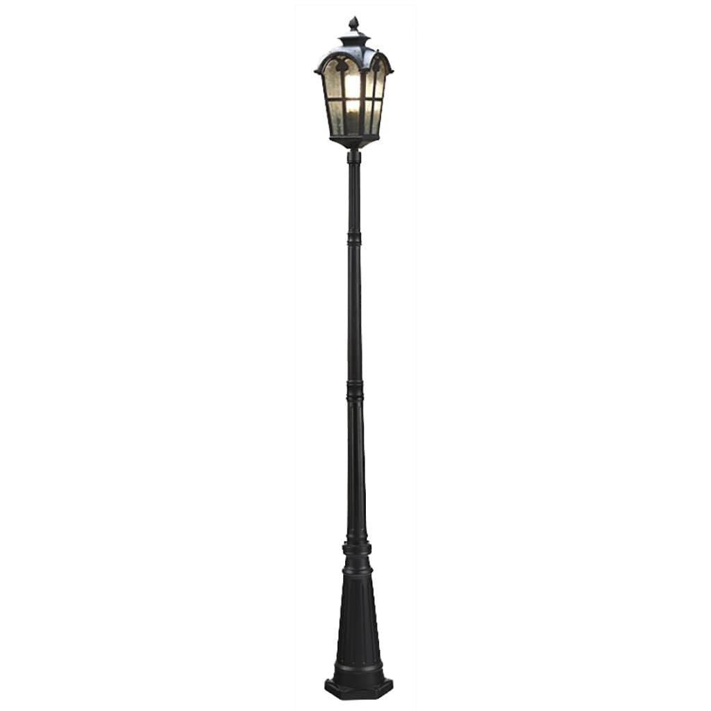 QUSYZD 170Cm Vintage Led Solar Post Light, Die-Cast Aluminum with Water-Grain Glass, Outdoor Street Lamp for Garden, Patio, Backyard, Walkway, Lawn, Classic Retro Design,275cm