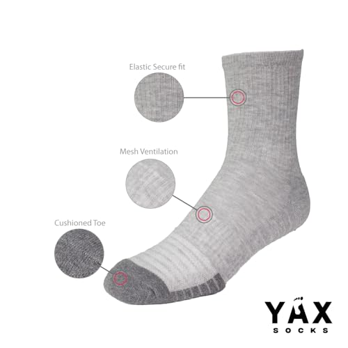 Image of Women's Athletic Socks, Pack of 6, Made with Combed Cotton - Size 9-11