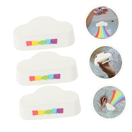 HAPINARY 3 Pecas Bolas sal banho arco-íris brinquedo banho bomba sal banho skin care skincare bomba