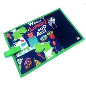 Echo Boomers Blue Dinosaurs Printed Stain-Resistant Placemats Waterproof Tablemats for Kids & Teenagers