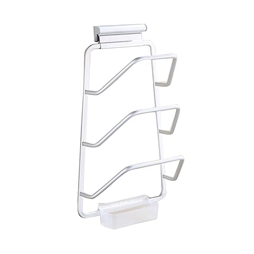 Cabilock Wall Mounted Pot Lid Rack with Water Tray Multifunctional Storage Shelf for Lids Matte Finish Space Saving Organizer for Kitchen and Easy to Install