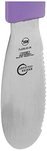 Image of Mercer Culinary Millennia Wavy Edge Spreader, 3.5 Inch Blade, Purple Handle