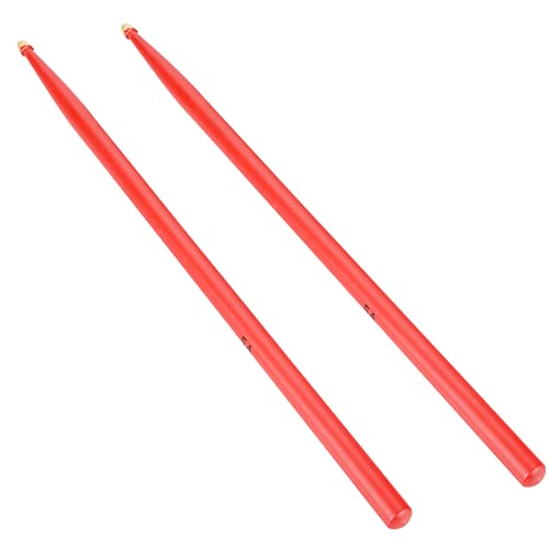 1 par de baquetas 5A para batería, hechas de madera de arce, para adultos, niños y principiantes (rojo) miniatura 7