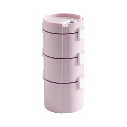 Image of House of Quirk 3-Layer 304 Stainless Steel Lunch Box | Large Capacity Leak-Proof Food Storage Container for Office, School & Travel (Mauve)