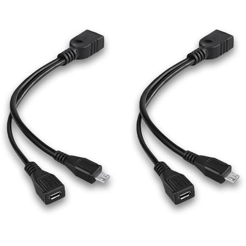 WEDAWIN 2 Piezas Cable OTG, Adaptadores USB Host, con Puerto de Alimentación, Cable Micro USB, Apto para Firestick 4K/4K MAX/Lite/Cube/2.ª Generación Cable de Alimentación OTG