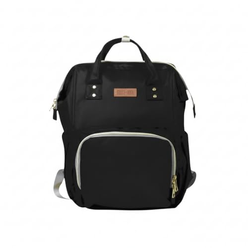 mochila maternidade expansível preta bolsa bebê multifuncional grande capacidade compartimentos organizadores viagem