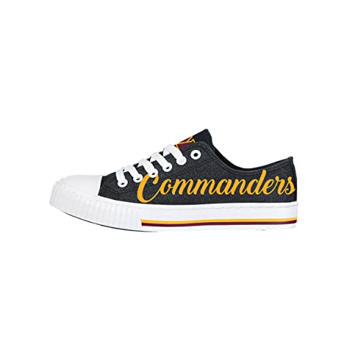 Image of FOCO Womens NFL Team Logo Ladies Fashion Color Glitter Low Top Canvas Sneakers Shoes