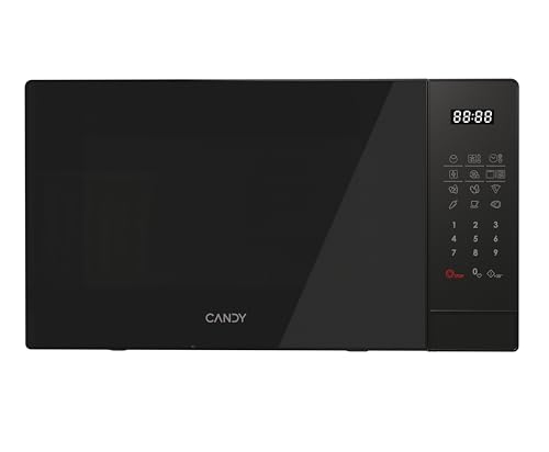 Candy CMGA20W8STB, Microondas con Grill, 20L, 700W-1250W, 5 Niveles de Potencia, Digital, 8 automenús, Bloqueo Infantil, Plato 25,5 CM, Display Soft Touch, Descongelación, Apertura Izquierda, Negro