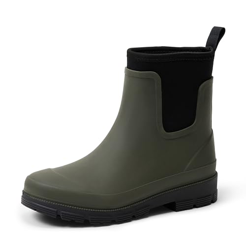 Amazon Essentials Womens Chelsea Ankle Rain Boot Olive 9