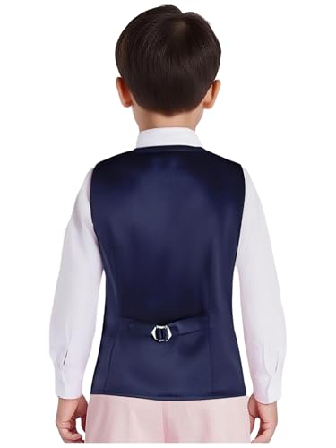YEAHDOR Boys Formal Suit Vest Shiny Sparkle Button Down Adjustable Back Strap Wedding Party Vests4