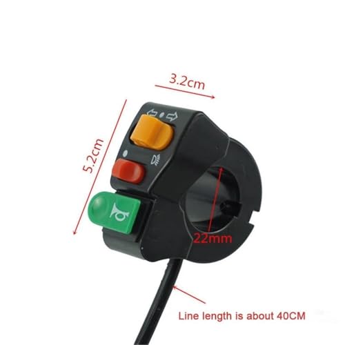 Boutons-poussoirs moto 22 mm étanches pour clignotants et phare