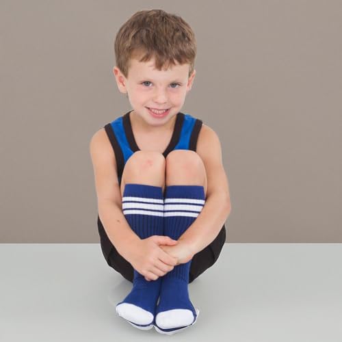 juDanzy Knee High Tube Socks for Boys, Girls, Baby, Toddler and Child (2 Pack) (2-4 Years, Blue 2 Pack)2