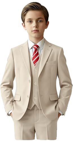 Boys Suits 5 Piece Slim Fit Suit for Kids Formal Ring Bearer Suits
