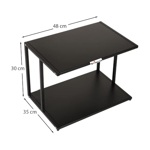 Image of WINSTAR Printer Stand, Solid & Sturdy, Modern Contemporary Look, Space Saving, Made in India (Black, 2 Tier)