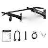 LIONSCOOL Multifunctional Wall Mounted Pull Up Bar with Pulley System, 48 and 16/24 Multi-Grip Chin Up Bar, Cable Pulley Attachments Included, Perfect for Upper Body Workouts