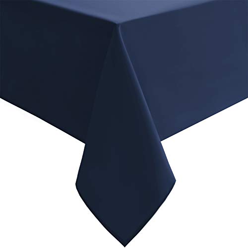 Crazy Deals Hiasan Waterproof Tablecloth Rectangle - Washable Fabric Table Cloth for Dining Room Kitchen Birthday Party and Outdoor Use, Navy Blue, 54 x 80 Inch