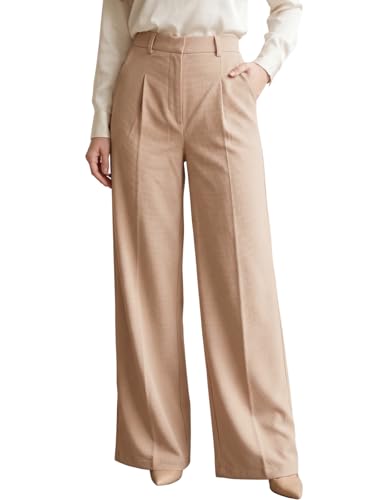Image of GRECIILOOKS Trousers for Woman | Womens High Rise High Waist Flared Korean Style | Formal Pant for Women Office Wear| Track Pants for Womans Elegant for College & Events (Available in Plus Size)
