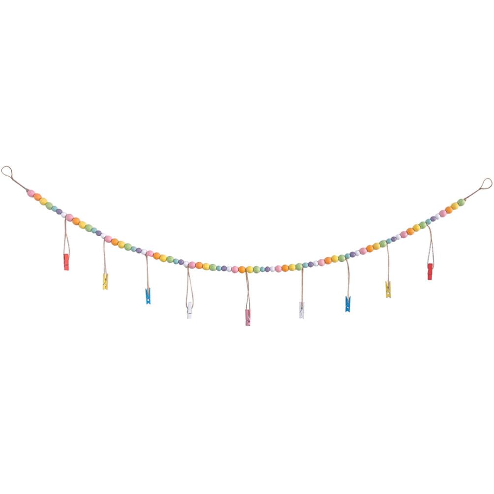 Operitacx Beads String Photo Clips for Wall Decor Unique Bead Pendant Practical Clips for Picture Hanging Creative Home Decoration for Photo Storage and Display