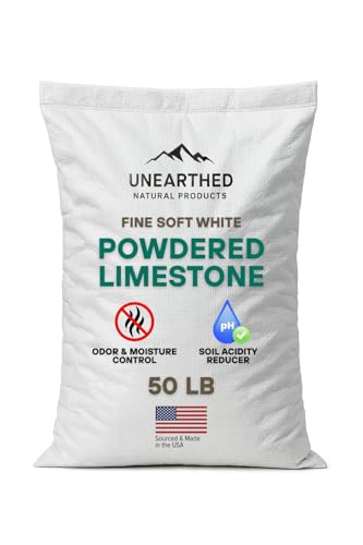 Fine-Soft White Ground Limestone Powder All Natural Lime for Lawns and Chicken Coop Calcium Carbonate Rock Dust Fine Powder for Industry and Agriculture - (50 lb)
