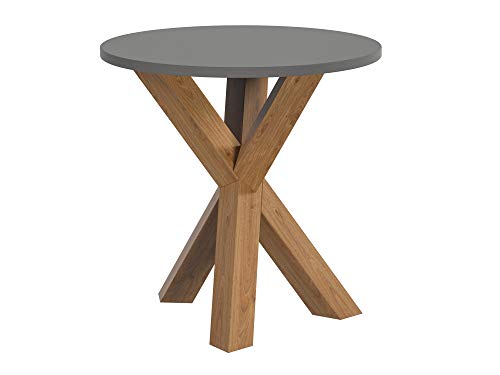 Amazon-Marke: Movian Beistelltisch, rund, Eiche massiv / mitteldichte...