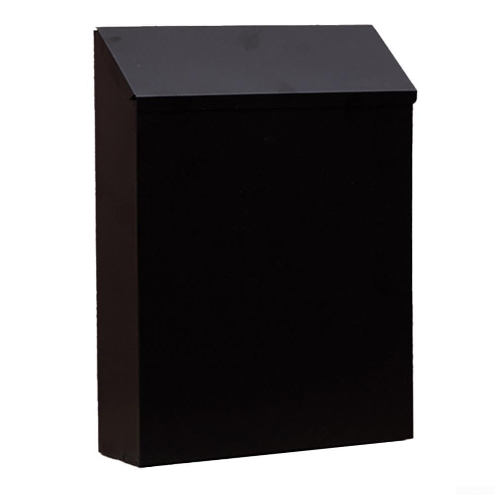 Buzón de correo, creativo buzón rústico, buzón impermeable montado en la pared, cajas de hierro vintage con cerradura, para exteriores o puertas (negro)