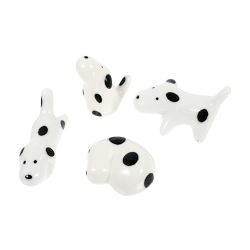 LOORGVEL 4個 可愛い製子犬箸置き 埃防止で清潔キープ コンパクト収納可能な卓上食器ラック おしゃれなテーブルデコレーション用チャップス
